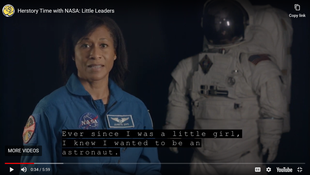 NASA Astronaut Dr. Jeannette Epps reading selected entries from  Little Leaders