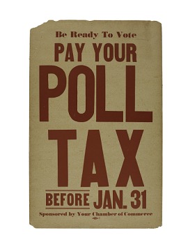 Poll Tax Sign, 1960s