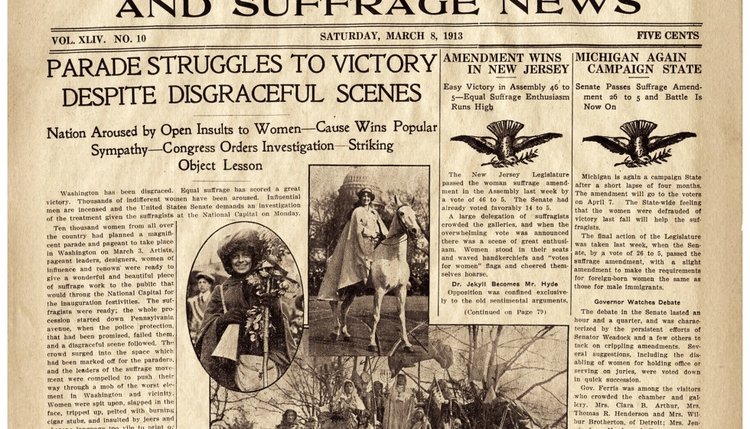   Newspaper Coverage of D.C. Suffrage Parade, March 1913  