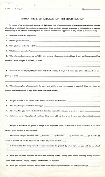 Voter Registration Application, 1955-1965