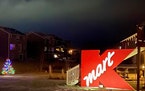 K marks the spot in Lake Elmo, where the Kmart sign lives on as a holiday decoration.  Credit: Paul Walsh/Star Tribune