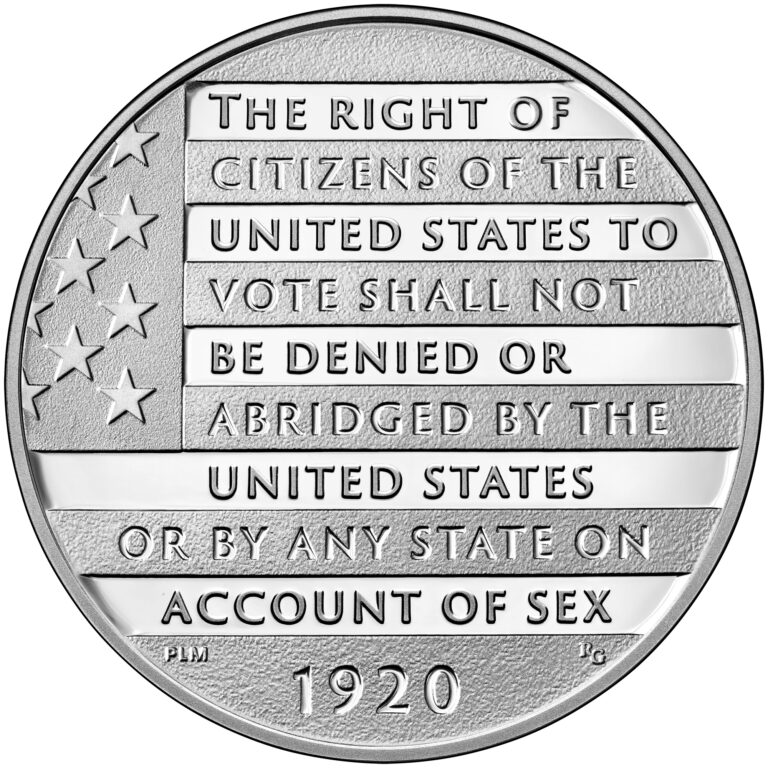 2020 Women's Suffrage Centennial Silver Medal Reverse