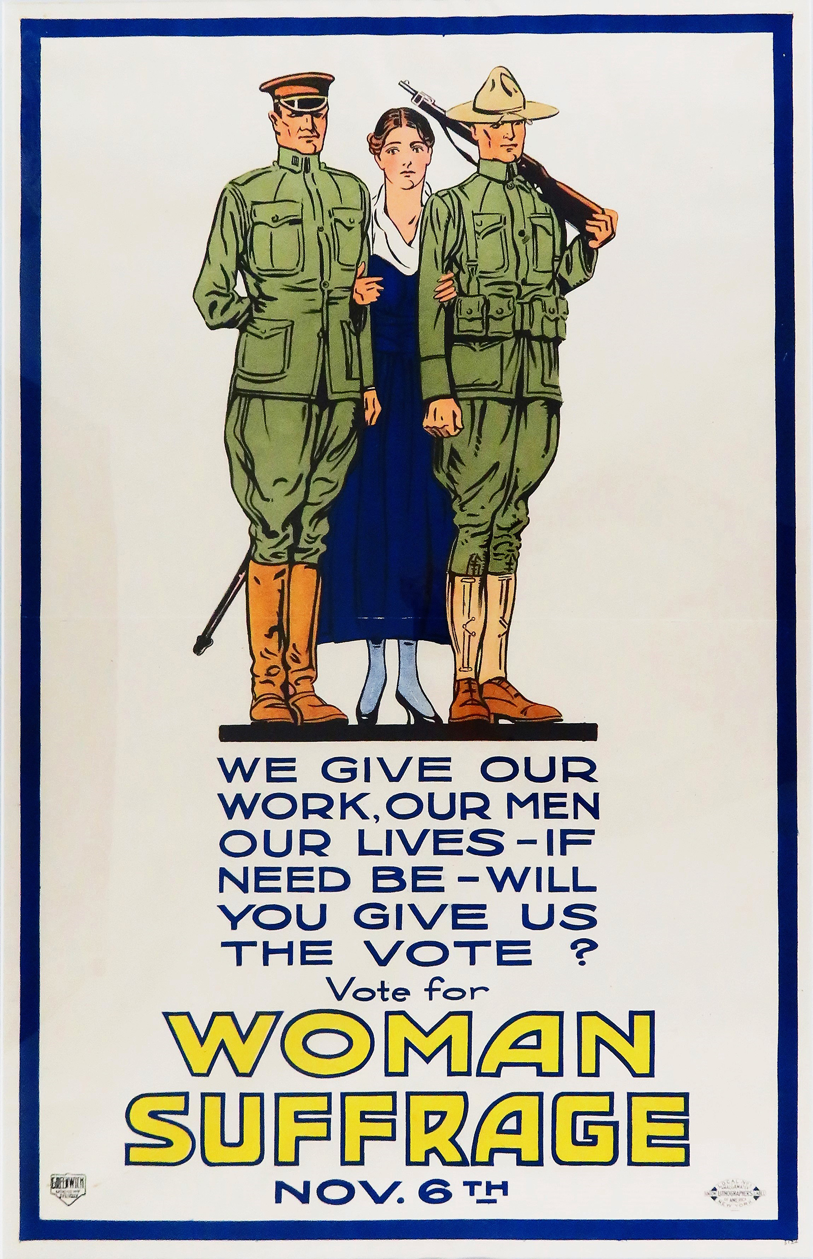 Merchandising the Movement: WWI era poster for women’s suffrage, part of Professor Kenneth Florey’s collection (Photo courtesy of Ken Florey)