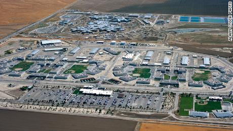 An aerial view of Pleasant Valley State Prison near Coalinga, California in Fresno County.