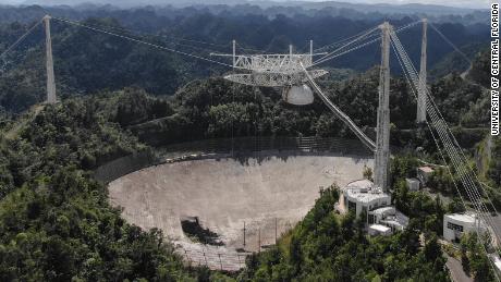 Arecibo Observatory&#39;s 305-meter telescope in November of 2020.
