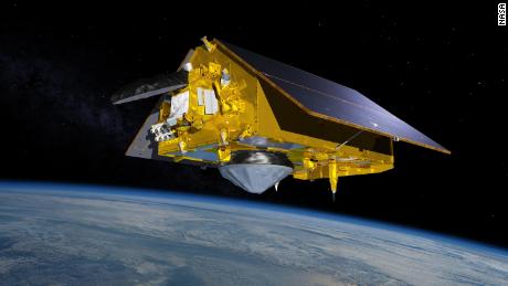 This illustration shows the Sentinel-6 Michael Freilich spacecraft in orbit above Earth with its deployable solar panels extended. As the world&#39;s latest ocean-monitoring satellite, it will collect the most accurate data yet on global sea level and how our oceans are rising in response to climate change. The mission will also collect precise data of atmospheric temperature and humidity that will help improve weather forecasts and climate models.