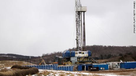 SOUTH MONTROSE, PA - JANUARY 18:  A Cabot Oil and Gas natural gas drill stands at a hydraulic fracturing site on January 18, 2012 in South Montrose, Pennsylvania. Hydraulic fracturing, also known as fracking, stimulates gas production by injecting wells with high volumes of chemical-laced water in order to free-up pockets of natural gas below. The process is controversial with critics saying it could poison water supplies, while the natural-gas industry says it&#39;s been used safely for decades. While New York State has yet to decide whether to allow fracking, economically struggling Binghamton has passed a drilling ban which prohibits any exploration or extraction of natural gas in the city for the next two years. The Marcellus Shale Gas Feld extends through parts of New York State, Pennsylvania, Ohio and West Virginia and could hold up to 500 trillion cubic feet of natural gas.  (Photo by Spencer Platt/Getty Images)