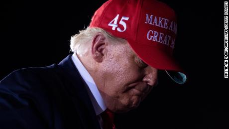 US President Donald Trump leaves after speaking during a Make America Great Again rally at Miami-Opa Locka Executive Airport in Opa Locka, Florida on November 2, 2020. 