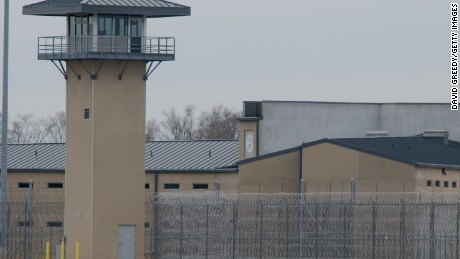 A guard tower and prison yard remains empty at the Thomson Correctional Center on November 15, 2009 in Thomson, Illinois. The closed prison facility is being considered by the Department of Defense to house suspects from the closing U.S. Guantanamo Bay prison. (Photo by David Greedy/Getty Images)
 