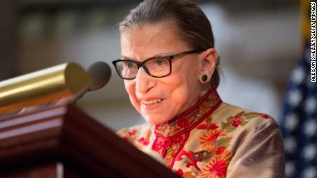 WASHINGTON, DC - MARCH 18: U.S. Supreme Court Justice Ruth Bader Ginsburg speaks at an annual Women&#39;s History Month reception hosted by Pelosi in the U.S. capitol building on Capitol Hill in Washington, D.C.  This year&#39;s event honored the women Justices of the U.S. Supreme Court: Associate Justices Ruth Bader Ginsburg, Sonia Sotomayor, and Elena Kagan. (Photo by Allison Shelley/Getty Images)