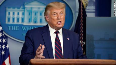 President Donald Trump speaks during a news conference in the James Brady Press Briefing Room at the White House, Friday, Sept. 4, 2020, in Washington. (AP Photo/Evan Vucci)