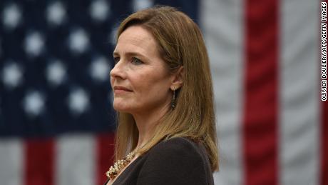 Judge Amy Coney Barrett is nominated to the US Supreme Court by President Donald Trump in the Rose Garden of the White House in Washington, DC on September 26, 2020. 