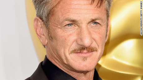 Presenter Sean Penn poses in the press room during the 87th Annual Academy Awards at Loews Hollywood Hotel on February 22, 2015 in Hollywood, California. 
