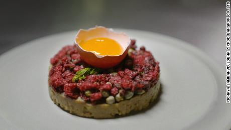 close up of &quot;beef&quot; tartare 