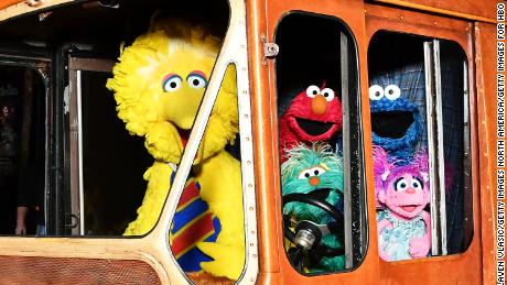 NEW YORK, NY - NOVEMBER 09: Sesame Street Characters (L-R) Big Bird, Elmo, Cookie Monster, and Abby Cadabby attend HBO Premiere of Sesame Street&#39;s The Magical Wand Chase at the Metrograph on November 9, 2017 in New York City.  (Photo by Slaven Vlasic/Getty Images for HBO)