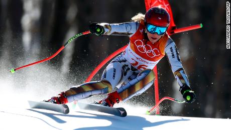 Czech Republic&#39;s Ester Ledecka competes in the women&#39;s super-G at the 2018 Winter Olympics in Jeongseon, South Korea, Saturday, Feb. 17, 2018.