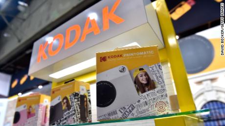 Kodak&#39;s Printomatic instaprint cameras are displayed at the Kodak booth during CES 2018 at the Las Vegas Convention Center on January 10, 2018 in Las Vegas, Nevada. CES, the world&#39;s largest annual consumer technology trade show, runs through January 12 and features about 3,900 exhibitors showing off their latest products and services to more than 170,000 attendees.  (Photo by David Becker/Getty Images)