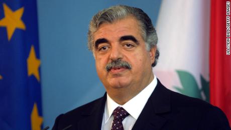 Portrait of former Lebanon Prime Minister Rafik Hariri circa 2001