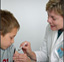 Boy getting vaccinated
