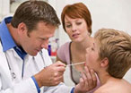 doctor examining patient